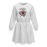 Moschino Abito Modello Felpa tinta unita con Stampa Bianco per Bambina HDV0I6 BIANCO MOSCHINO 