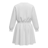 Moschino Abito Modello Felpa tinta unita con Stampa Bianco per Bambina HDV0I6 BIANCO MOSCHINO 