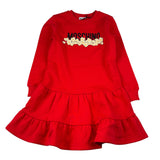 Moschino Abito Modello Felpa tinta unita con Stampa Rosso per Bambina HDV0IB ROSSO MOSCHINO 