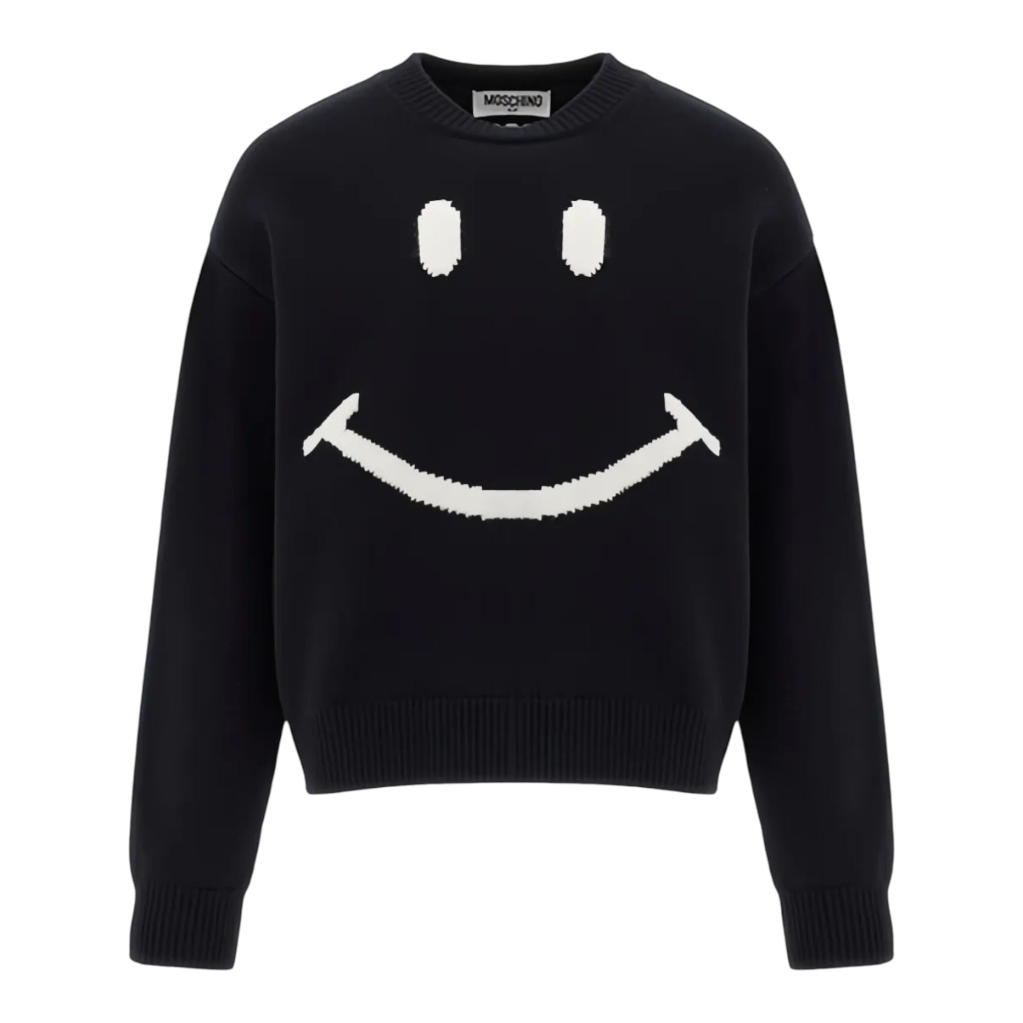 Moschino Maglia Girocollo tinta unita con Stampa Nero per Bambino HDW02E NERO MOSCHINO 