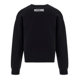 Moschino Maglia Girocollo tinta unita con Stampa Nero per Bambino HDW02E NERO MOSCHINO 