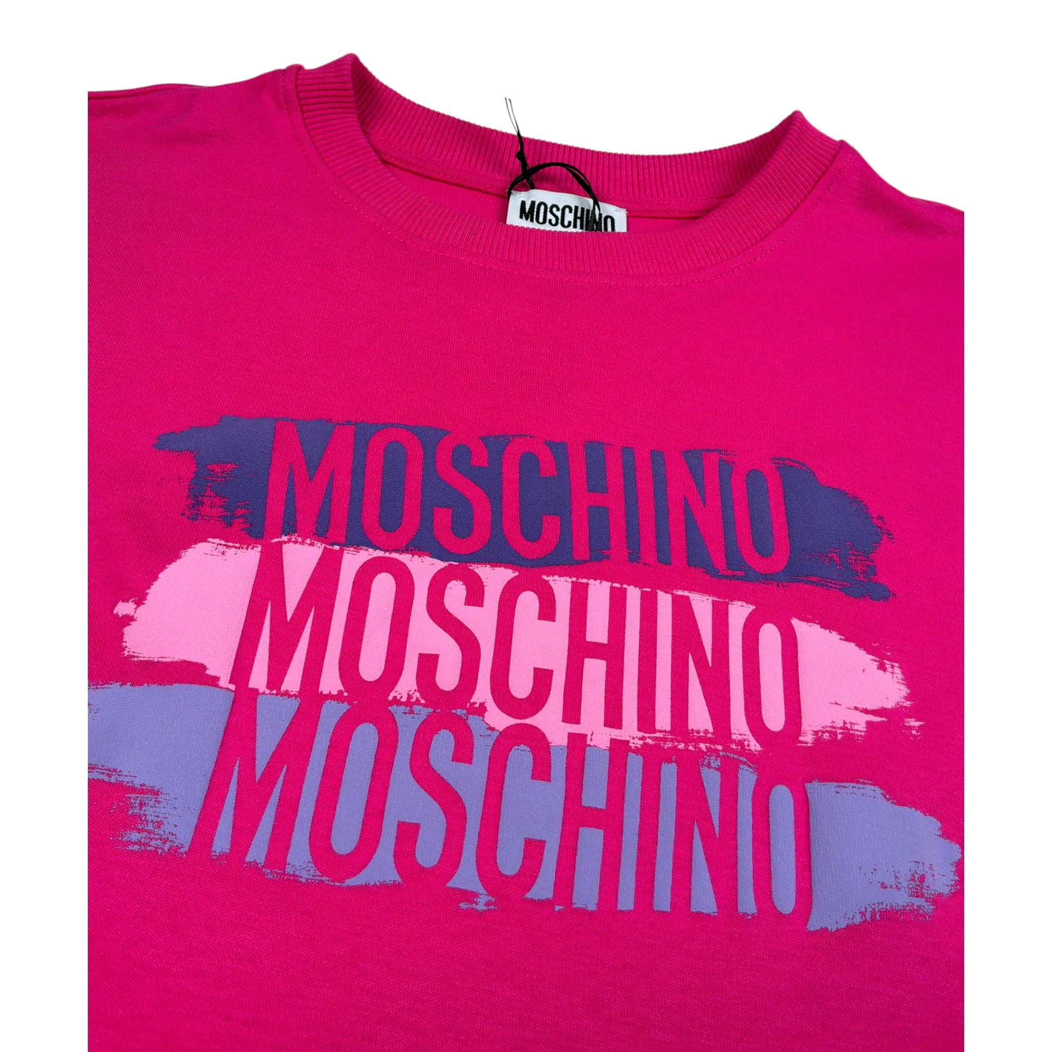 Moschino Abito Mezza Manica tinta unita con Logo Fuxia per Bambina HGV0GL FUXIA MOSCHINO 