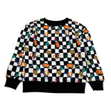 Moschino Felpa Bicolore con Fantasia A Scacchi Bianco/Nero per Bambino HMF09L BIANCO/NERO MOSCHINO 