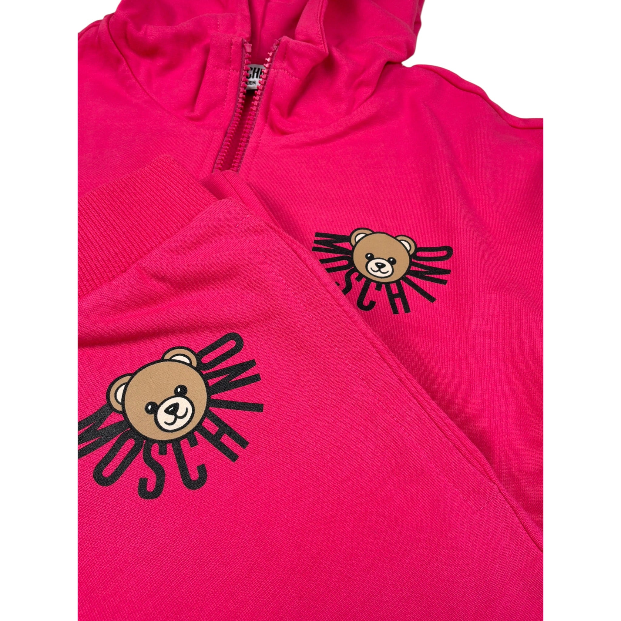 Moschino Completo 2 Pezzi Felpa-Pantalone tinta unita Fuxia per Bambina HMK03X FUXIA MOSCHINO 