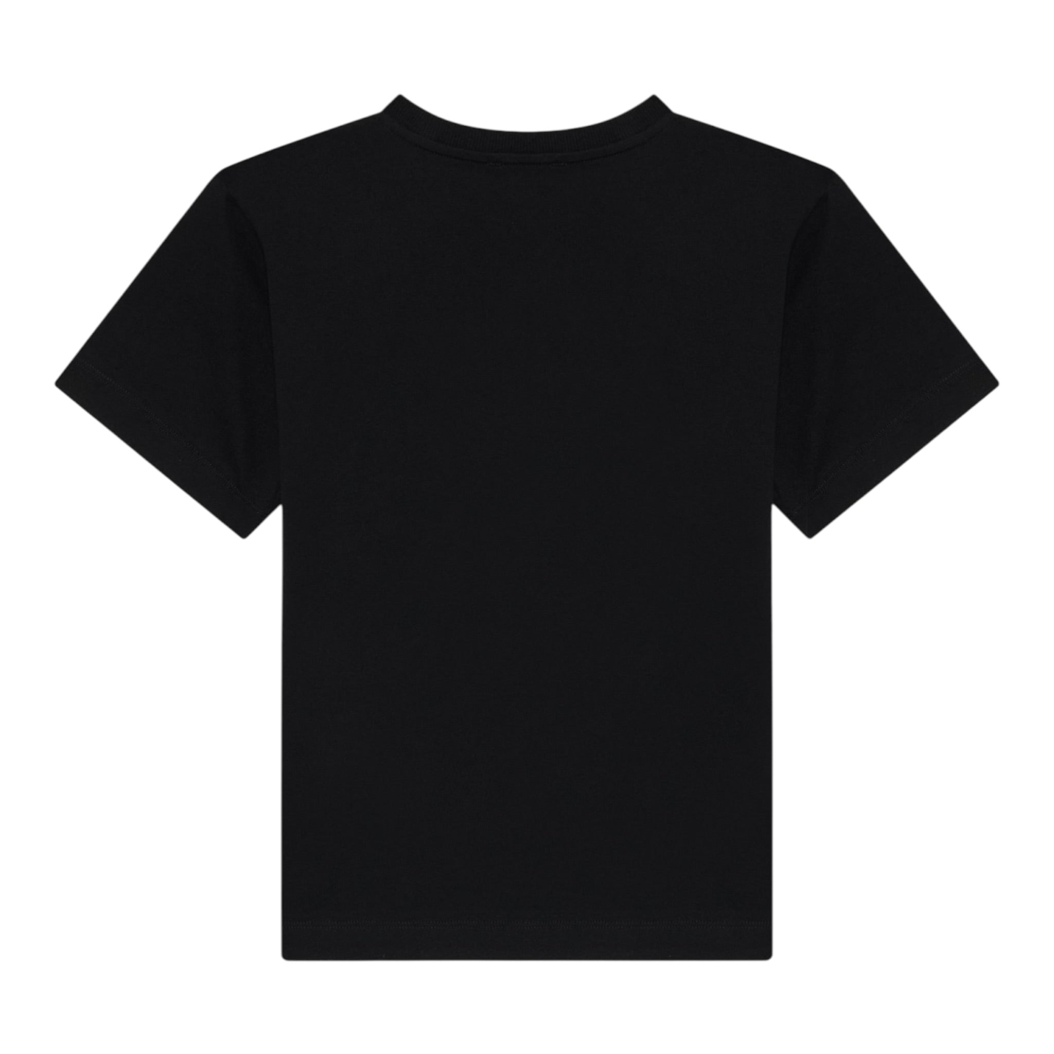 Moschino T-Shirt Girocollo tinta unita con Logo Nero per Bambino HMM05G NERO MOSCHINO 