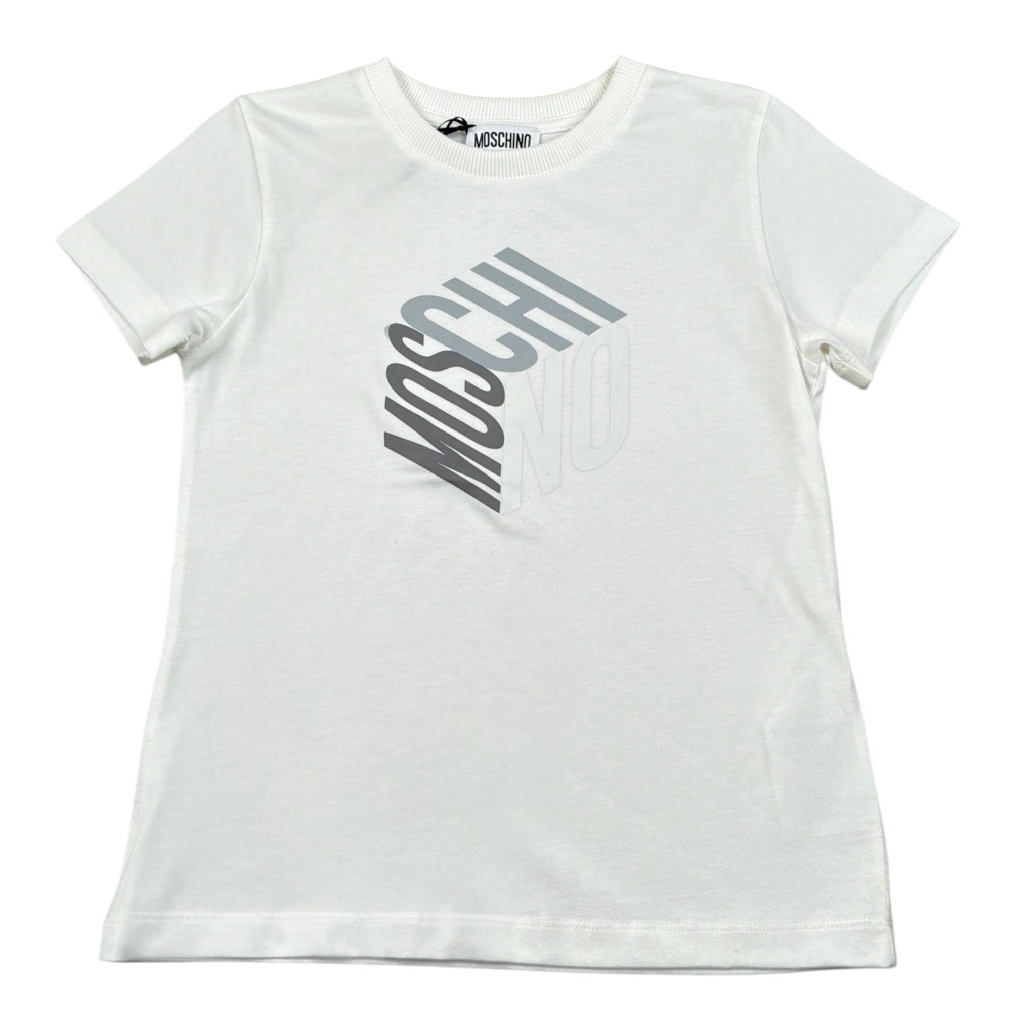 Moschino T-Shirt tinta unita con Stampa Bianco per Bambino HMM05V BIANCO MOSCHINO 