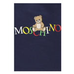 Moschino Felpa Chiusa Girocollo tinta unita con Stampa Blu per Bambino HNF08V BLU MOSCHINO 
