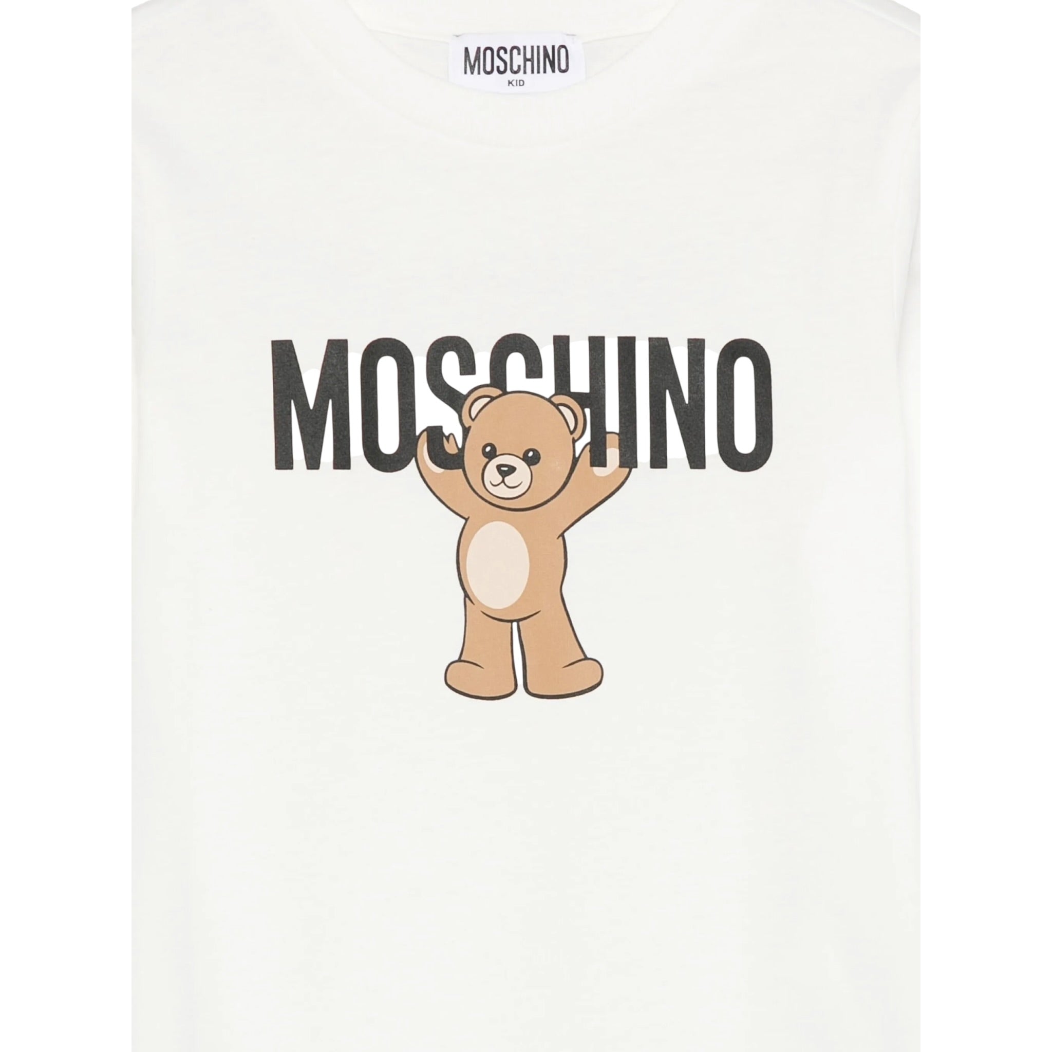 Moschino Felpa Chiusa Girocollo tinta unita con Logo Panna per Neonato HPF08VN PANNA MOSCHINO 