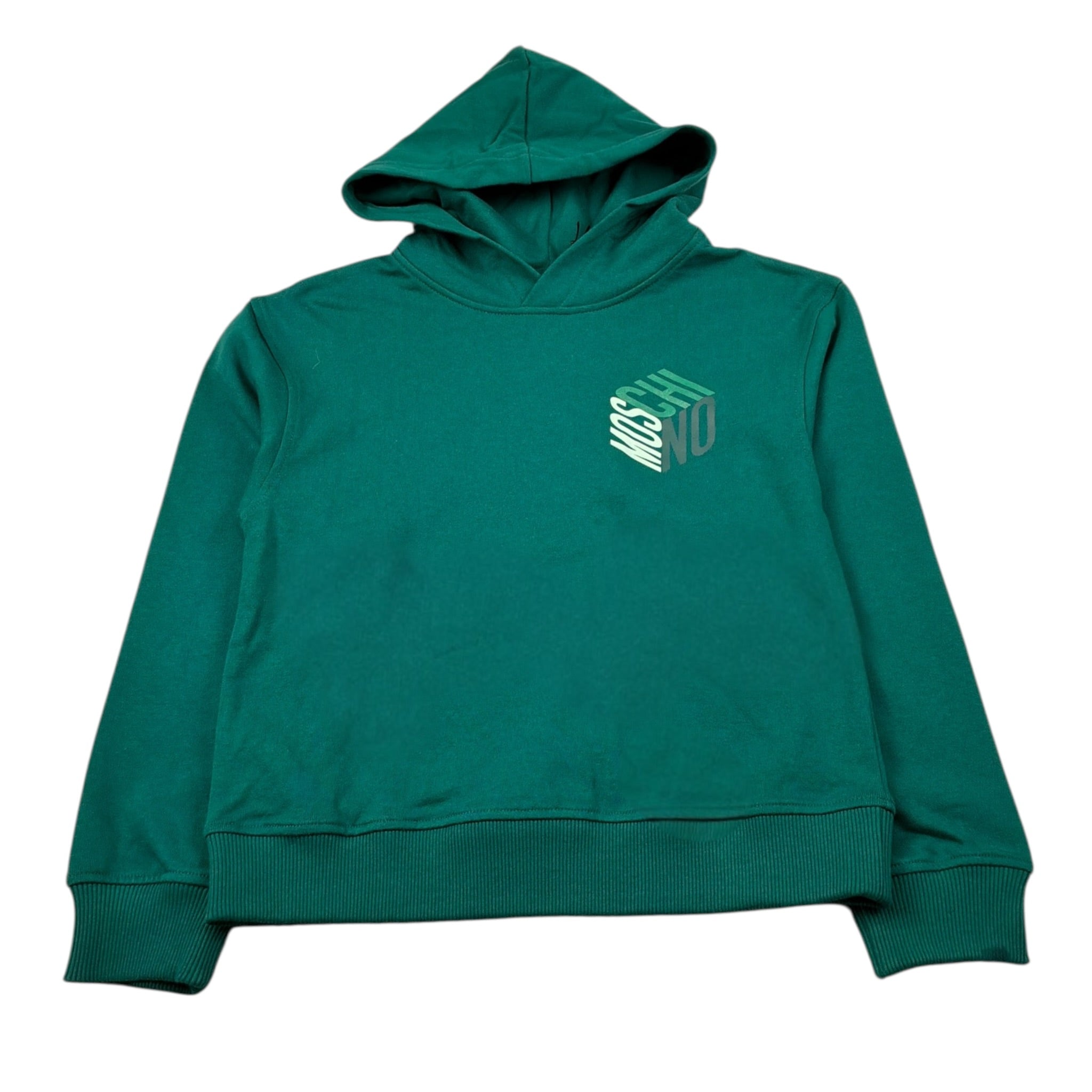 Moschino Felpa Chiusa con Cappuccio tinta unita Verde per Bambino HRF07K VERDE MOSCHINO 