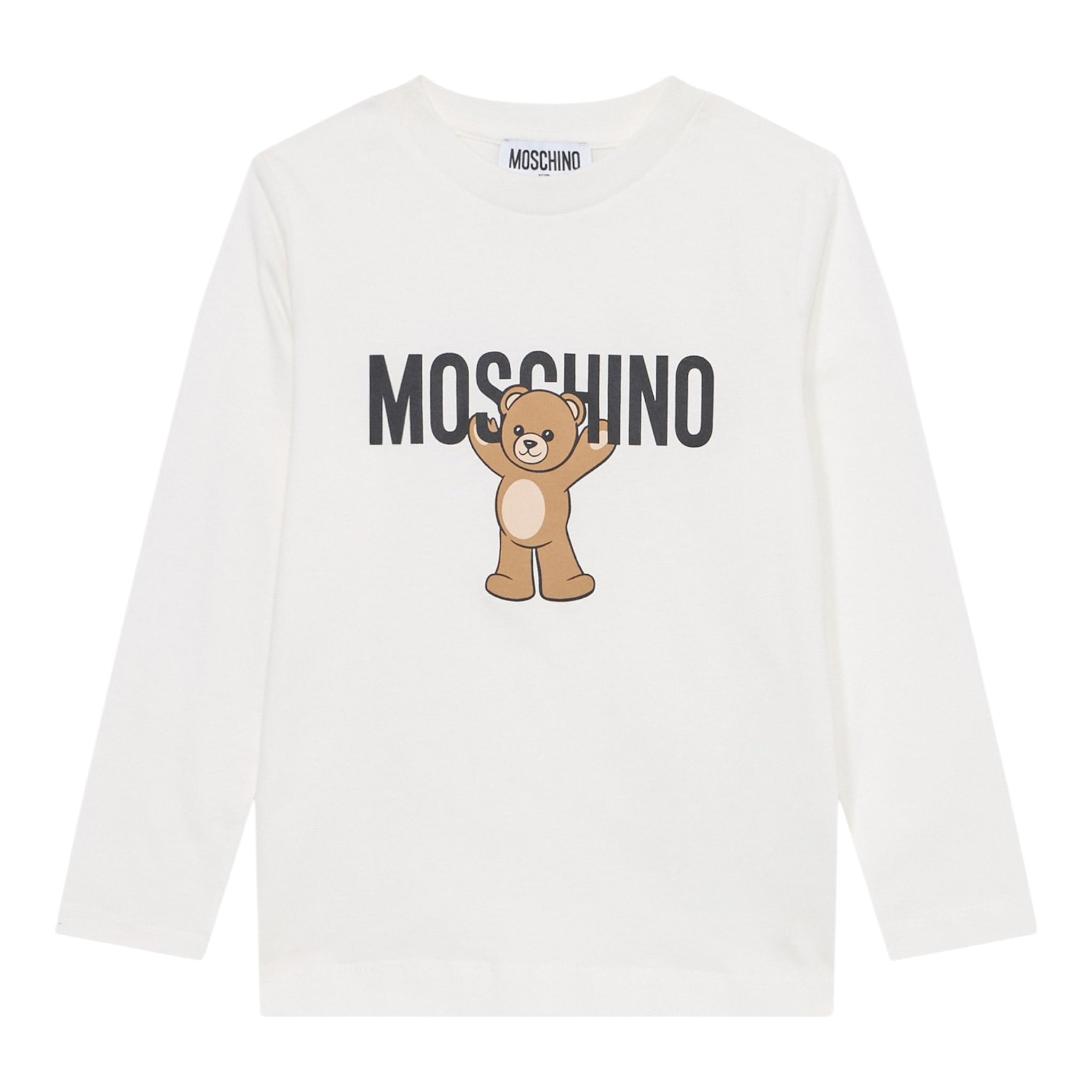 Moschino Shirt Girocollo tinta unita con Logo Bianco per Neonato HTO00JN BIANCO MOSCHINO 