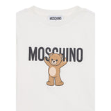 Moschino Shirt Girocollo tinta unita con Logo Bianco per Neonato HTO00JN BIANCO MOSCHINO 