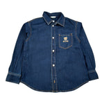 Moschino Camicia In Denim tinta unita con Logo Blu per Bambina HUC021 BLU MOSCHINO 