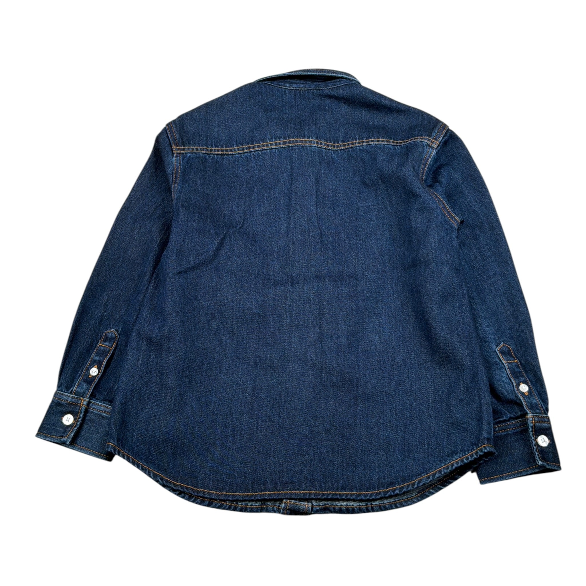 Moschino Camicia In Denim tinta unita con Logo Blu per Bambina HUC021 BLU MOSCHINO 