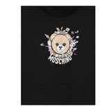 Moschino Felpa Chiusa con Cappuccio tinta unita Nero per Bambino HUF096 NERO MOSCHINO 