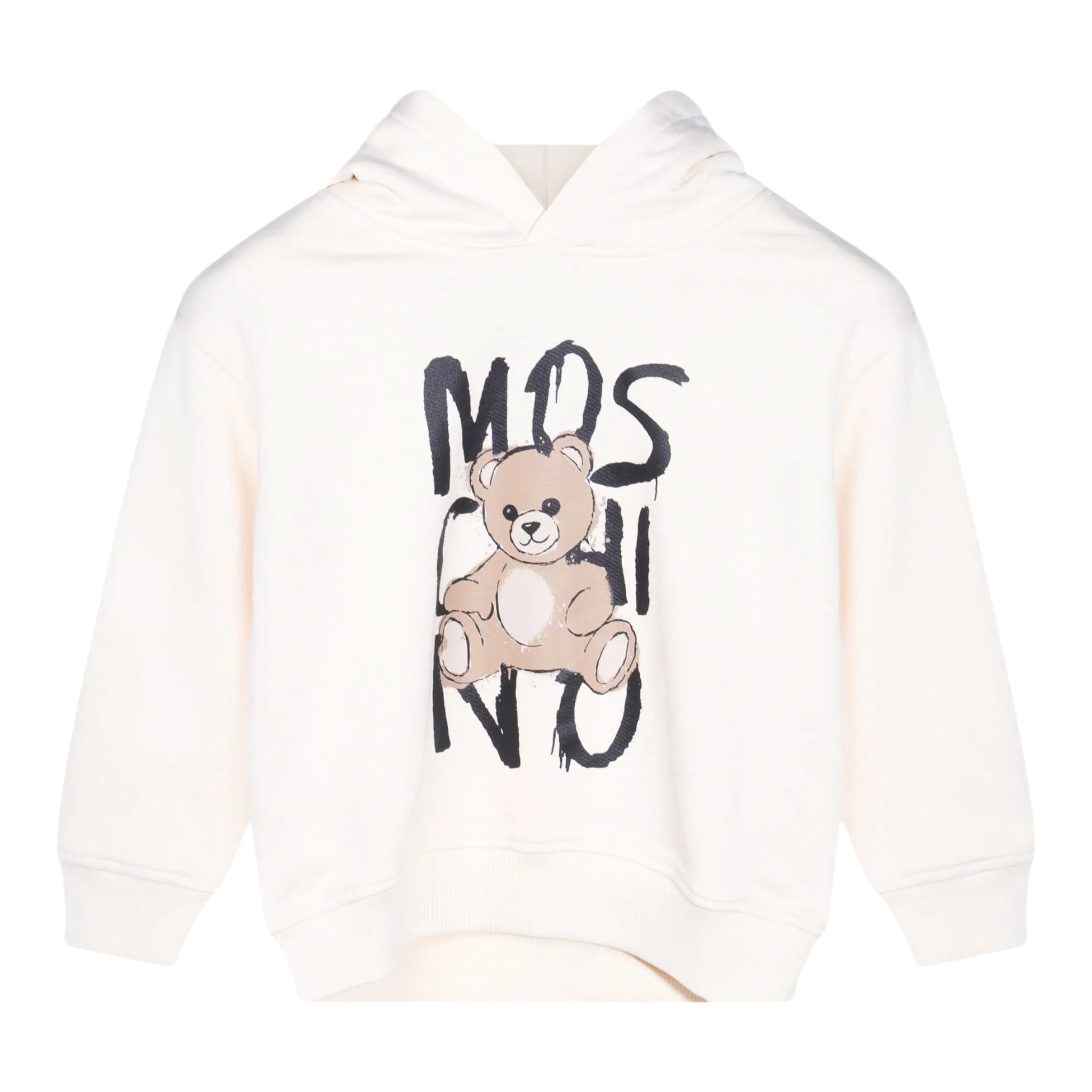 Moschino Felpa Chiusa con Cappuccio tinta unita Avorio per Bambino HUF098 AVORIO MOSCHINO 