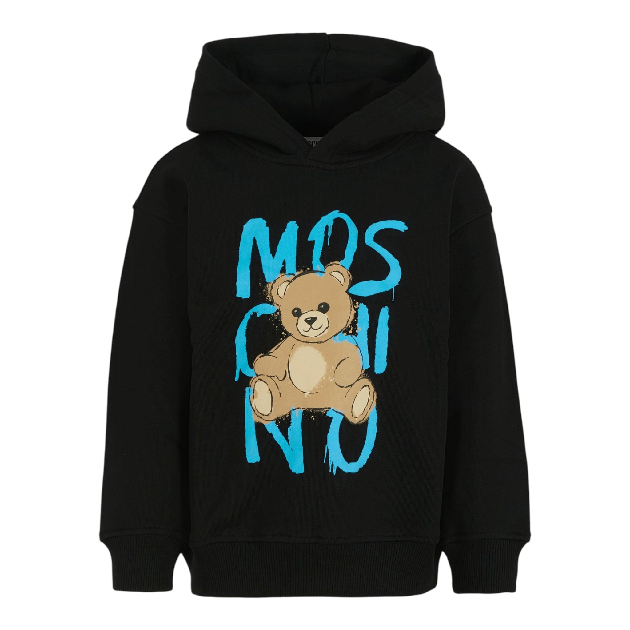 Moschino Felpa Chiusa con Cappuccio tinta unita Nero per Bambino HUF098X NERO MOSCHINO 