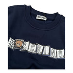 Moschino Felpa Chiusa Girocollo tinta unita con Logo Blu per Bambino HUF09HX BLU MOSCHINO 