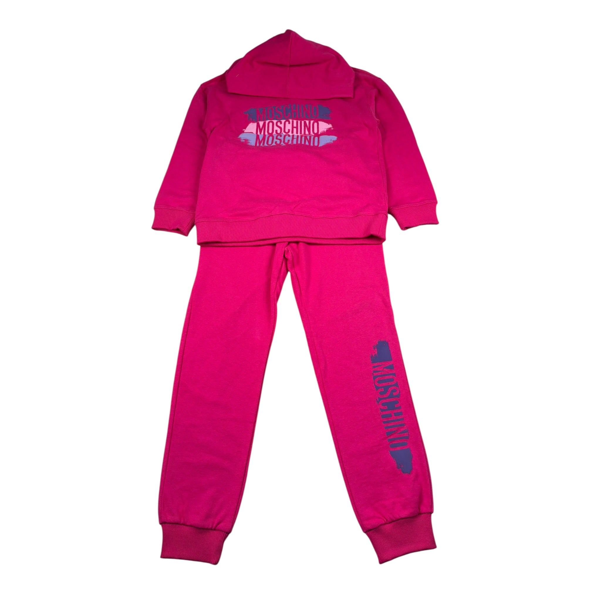 Moschino Completo 2 Pezzi Felpa-Pantalone tinta unita Fuxia per Bambina HUK04L FUXIA MOSCHINO 