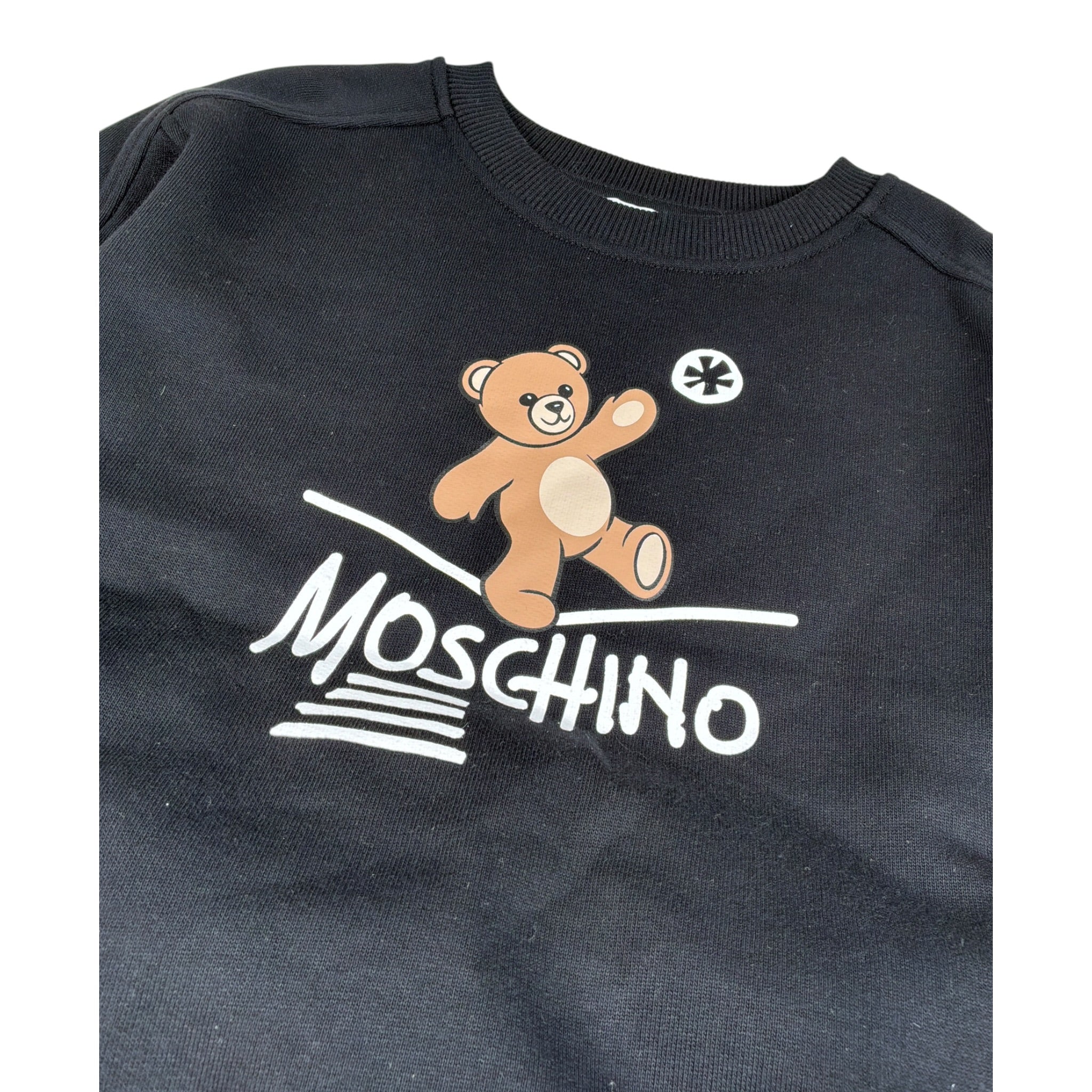 Moschino Completo 2 Pezzi Felpa-Pantalone tinta unita Nero per Bambino HUK04N NERO MOSCHINO 