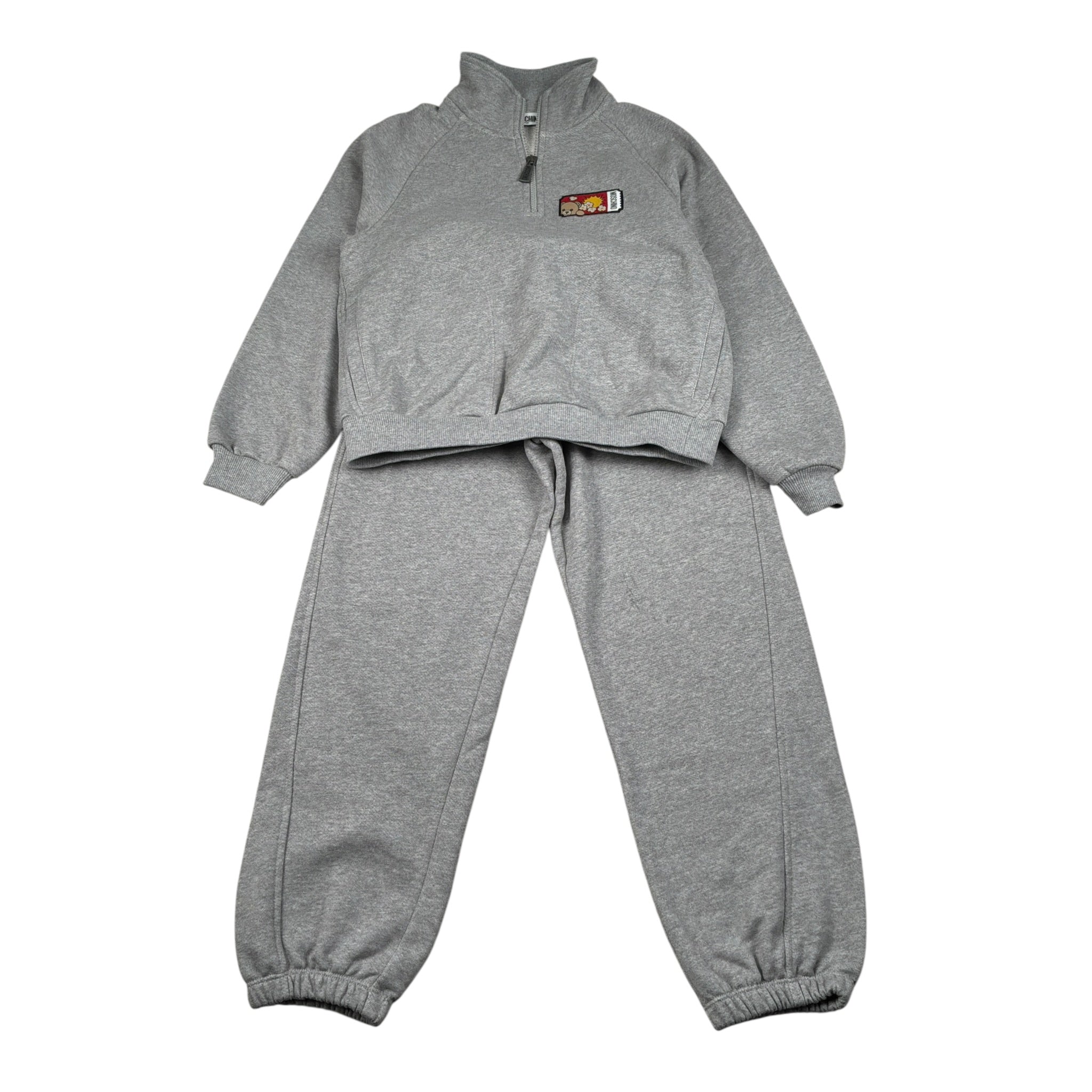 Moschino Completo 2 Pezzi Felpa-Pantalone tinta unita Grigio per Bambino HUK04P GRIGIO MOSCHINO 