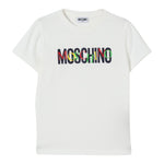 Moschino T-Shirt Girocollo tinta unita con Stampa Bianco per Bambino HUM05I BIANCO MOSCHINO 
