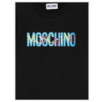 Moschino T-Shirt Girocollo tinta unita con Stampa Nero per Bambino HUM05I NERO MOSCHINO 
