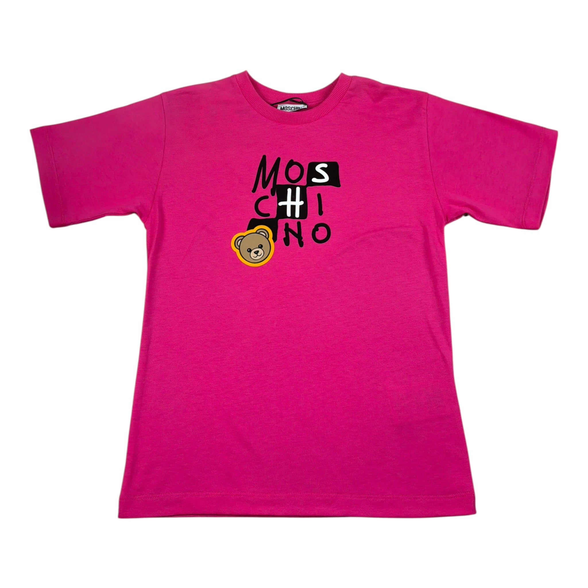 Moschino T-Shirt tinta unita con Stampa Magenta per Bambina HUM05W MAGENTA MOSCHINO 