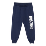 Moschino Pantalone Tuta tinta unita con Logo Blu per Bambino HUP08UX BLU MOSCHINO 