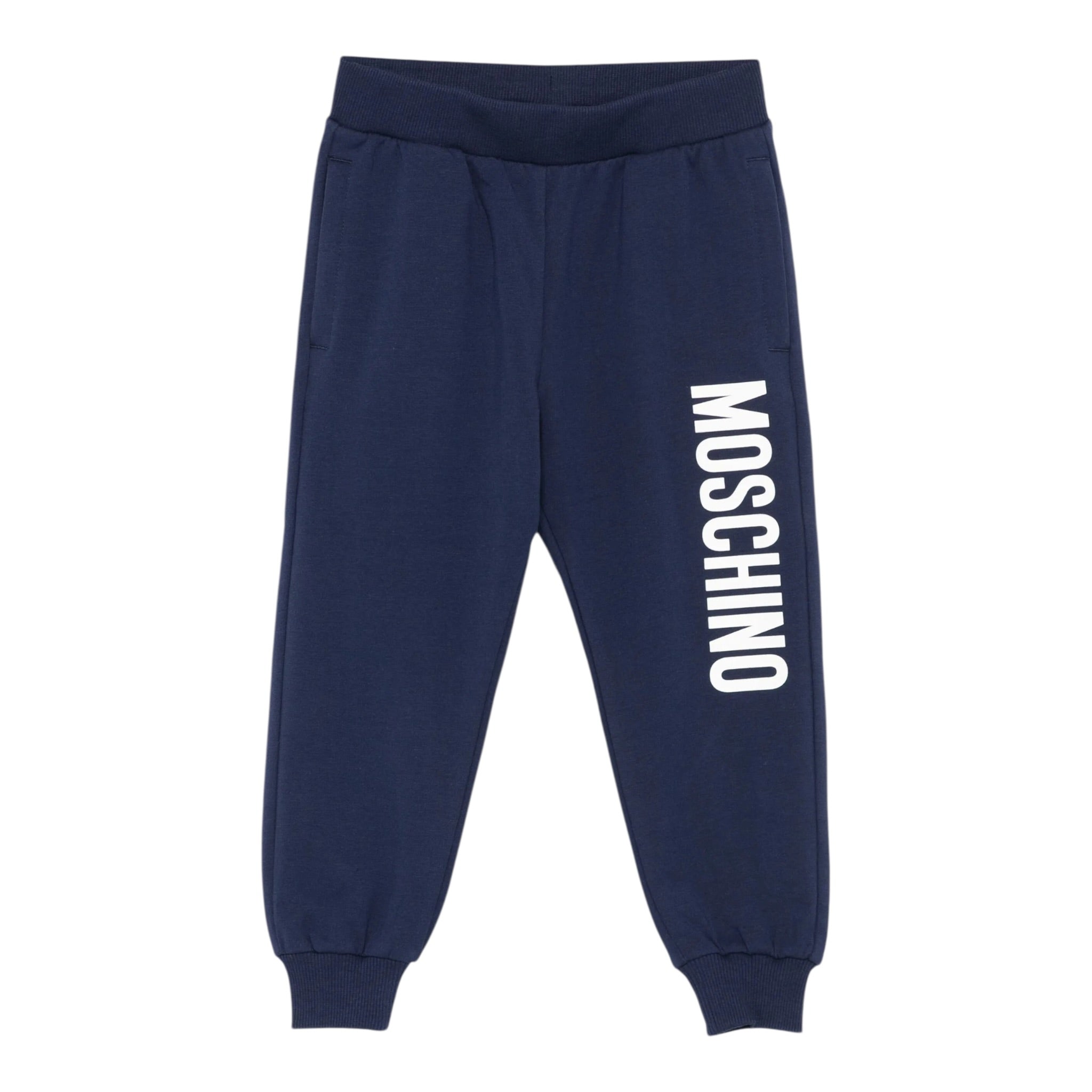Moschino Pantalone Tuta tinta unita con Logo Blu per Bambino HUP08UX BLU MOSCHINO 