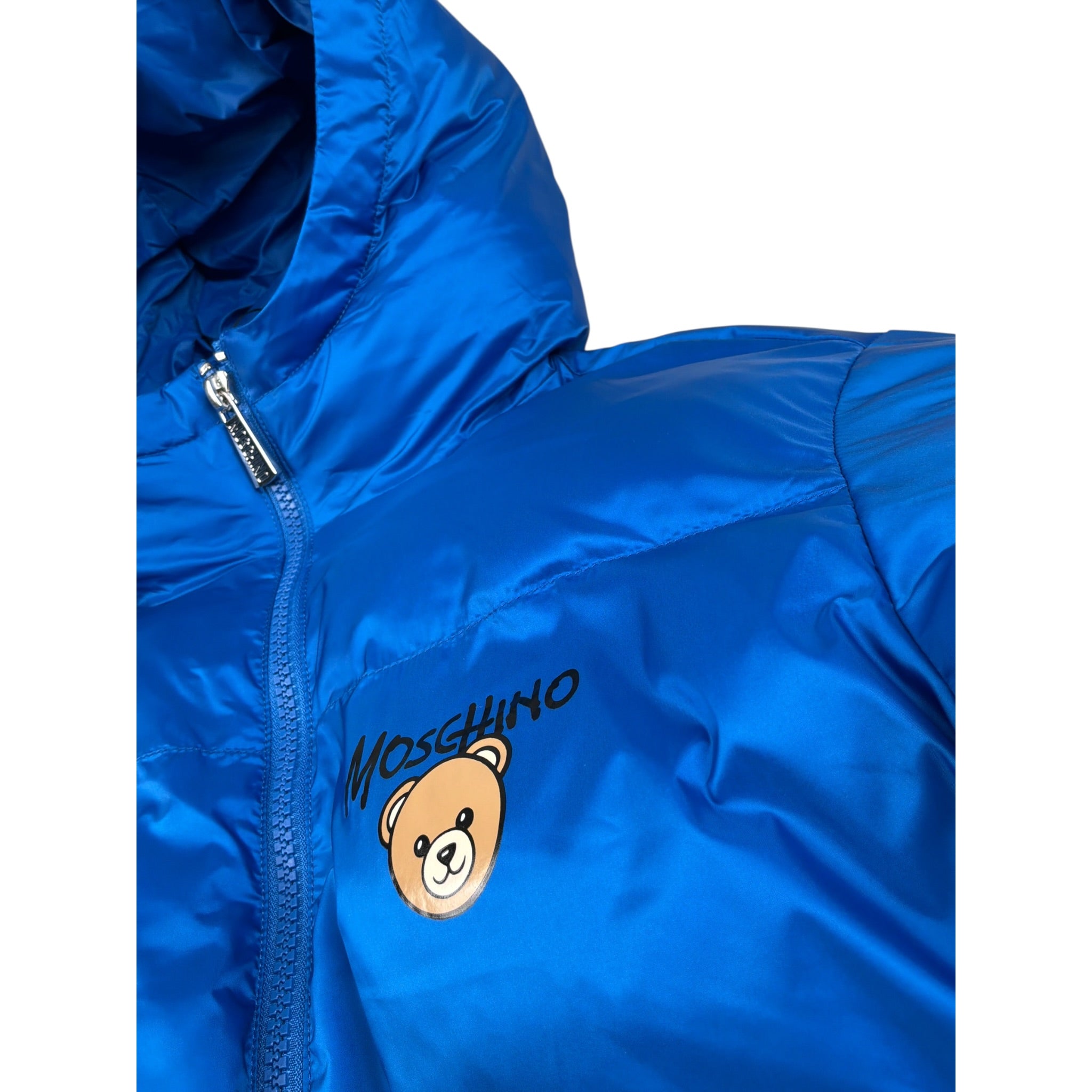 Moschino Giubbino tinta unita con Cappuccio Cobalto per Bambino HUS05PP COBALTO MOSCHINO 