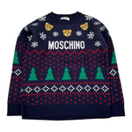 Moschino Maglia tinta unita Girocollo con Fantasia Blu per Bambino HUW01C BLU MOSCHINO 