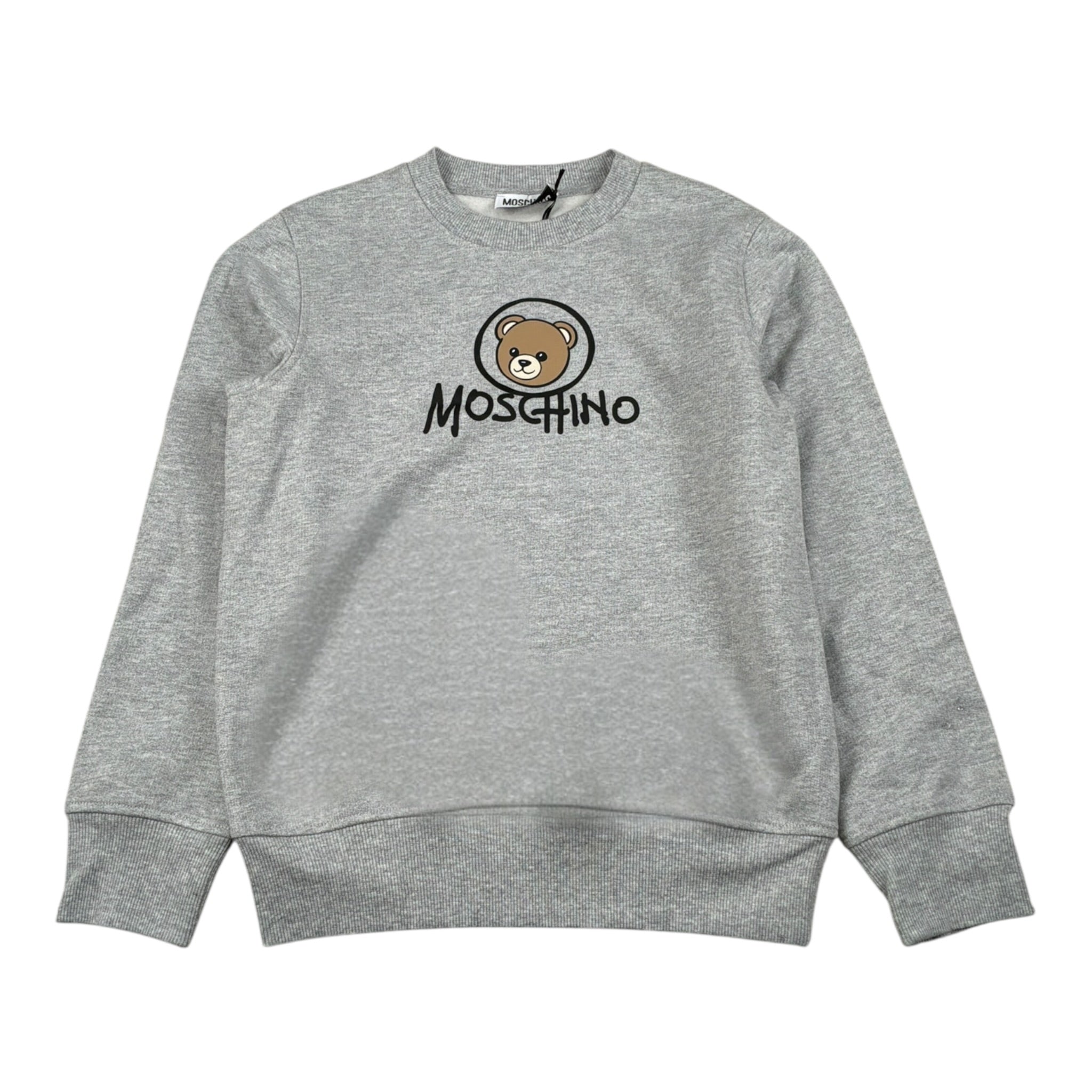Moschino Felpa tinta unita con Stampa Grigio per Bambino HXF08V GRIGIO MOSCHINO 