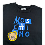 Moschino Felpa Chiusa Girocollo tinta unita con Logo Nero per Bambino HZF08V NERO MOSCHINO 
