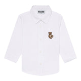 Moschino Camicia Manica Lunga tinta unita con Logo Bianco per Neonato M5C002 BIANCO MOSCHINO 