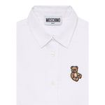 Moschino Camicia Manica Lunga tinta unita con Logo Bianco per Neonato M5C002 BIANCO MOSCHINO 
