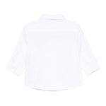 Moschino Camicia Manica Lunga tinta unita con Logo Bianco per Neonato M5C002X BIANCO MOSCHINO 