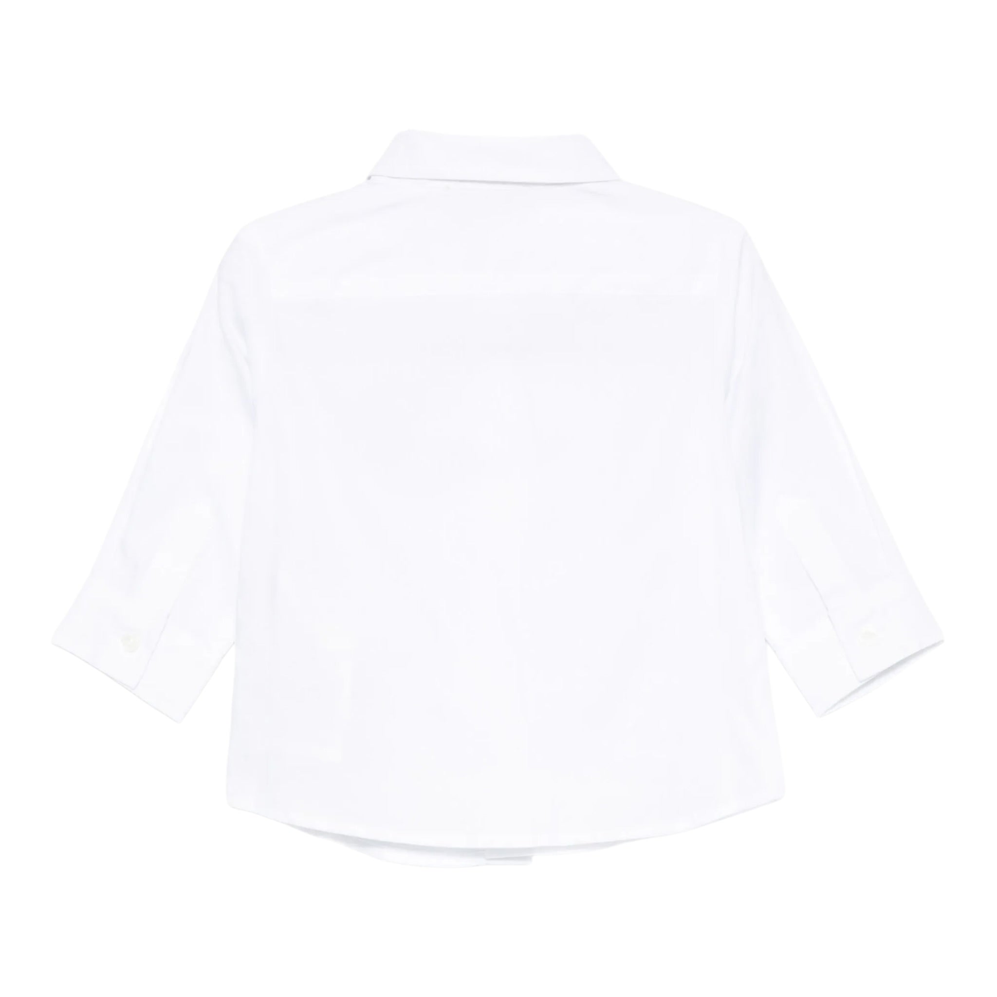 Moschino Camicia Manica Lunga tinta unita con Logo Bianco per Neonato M5C002X BIANCO MOSCHINO 