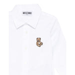 Moschino Camicia Manica Lunga tinta unita con Logo Bianco per Neonato M5C002X BIANCO MOSCHINO 