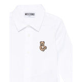Moschino Camicia Manica Lunga tinta unita con Logo Bianco per Neonato M5C002X BIANCO MOSCHINO 