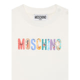 Moschino Shirt Girocollo tinta unita con Logo Bianco per Bambino M5O00R BIANCO MOSCHINO 