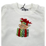 Moschino Shirt Girocollo tinta unita con Logo Bianco per Neonato M6K02F BIANCO MOSCHINO 