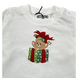 Moschino Shirt Girocollo tinta unita con Logo Bianco per Neonato M6K02F BIANCO MOSCHINO 