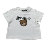 Moschino T-Shirt Girocollo tinta unita con Logo Bianco per Neonato M6M047 BIANCO MOSCHINO 
