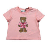 Moschino T-Shirt tinta unita con Stampa Rosa per Neonata M7M047 ROSA MOSCHINO 