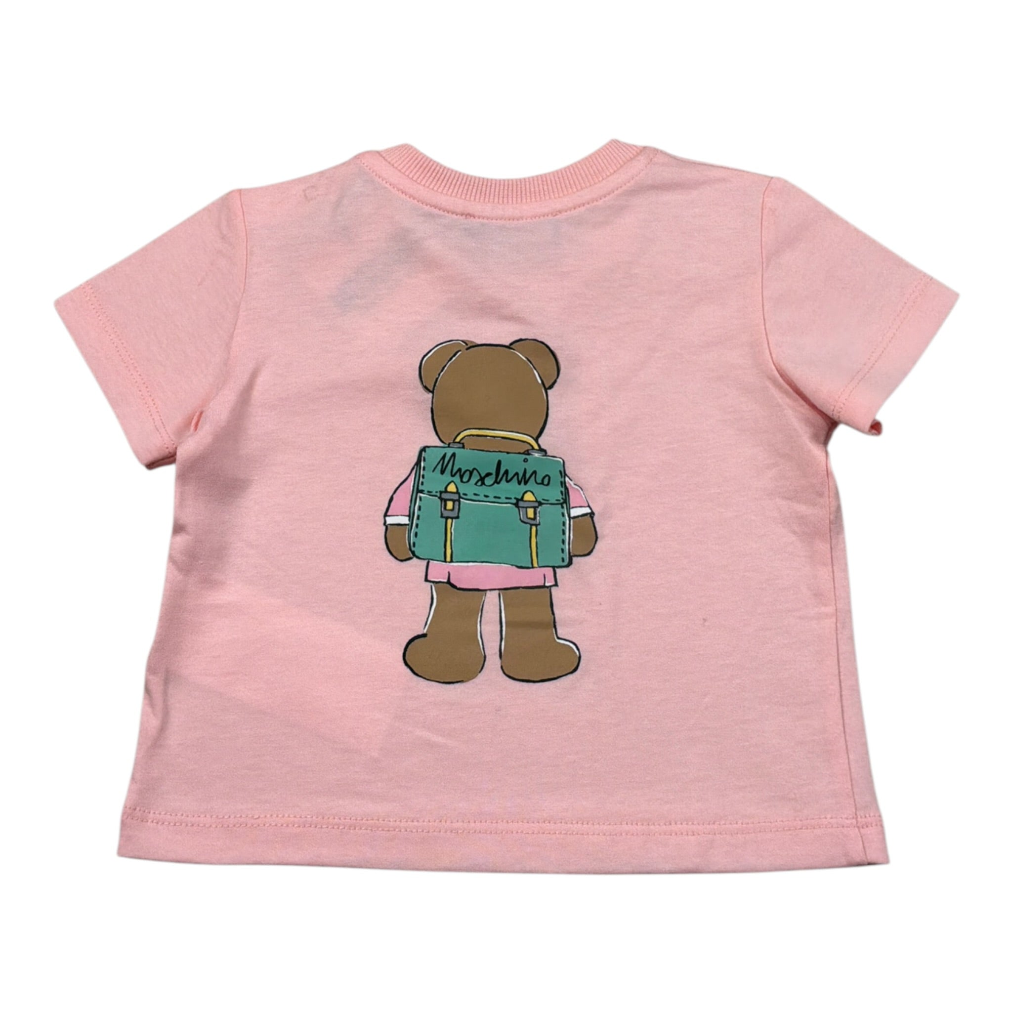 Moschino T-Shirt tinta unita con Stampa Rosa per Neonata M7M047 ROSA MOSCHINO 
