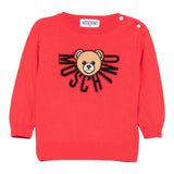 Moschino Maglia Girocollo tinta unita con Orso Rosso per Neonato M7W00J ROSSO MOSCHINO 