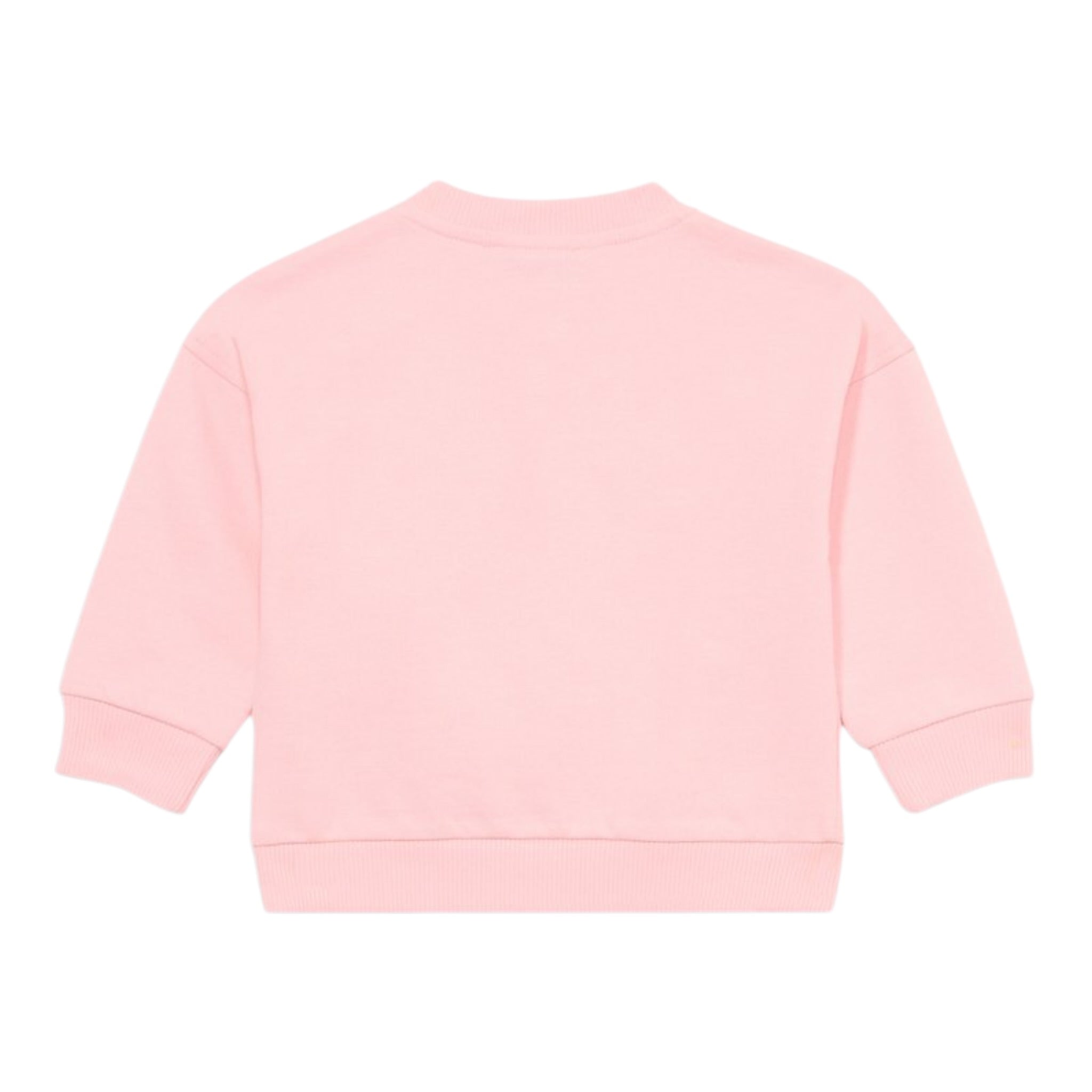 Moschino Felpa Chiusa Girocollo tinta unita con Logo Rosa per Neonata M8F03QA ROSA MOSCHINO 