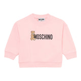 Moschino Felpa Chiusa Girocollo tinta unita con Logo Rosa per Neonata M8F03QA ROSA MOSCHINO 