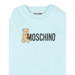Moschino Felpa Chiusa Girocollo tinta unita con Logo Azzurro per Neonato M8F03Q AZZURRO MOSCHINO 