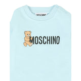 Moschino Felpa Chiusa Girocollo tinta unita con Logo Azzurro per Neonato M8F03QX AZZURRO MOSCHINO 
